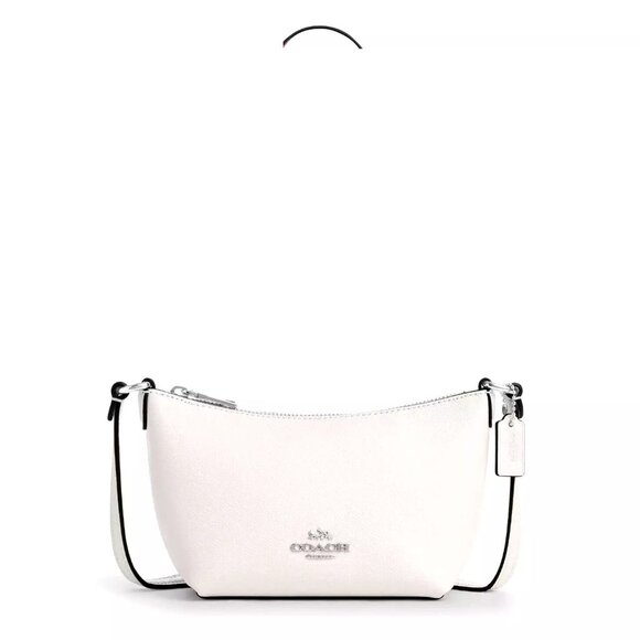 Coach Handbags - NWT Authentic Coach CW336 Zip Top Leather Crossbody Purse Chalk Off White